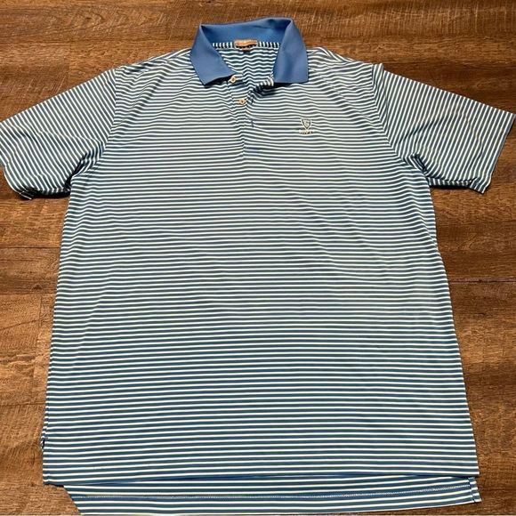 Peter Millar Other - PETER MILLAR Polo Shirt Mens Adult XL Blue Green Striped Summer Comfort Stretch